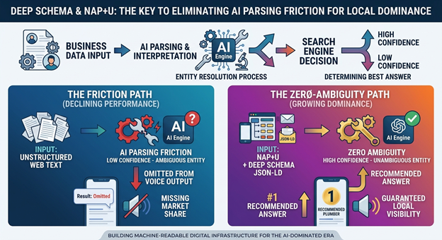 Deep Schema and NAP+U: The key to eliminating AI parsing friction for local dominance