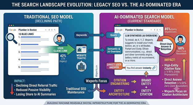 The Search Landscape Evolution: Legacy SEO vs The AI-Dominated Era