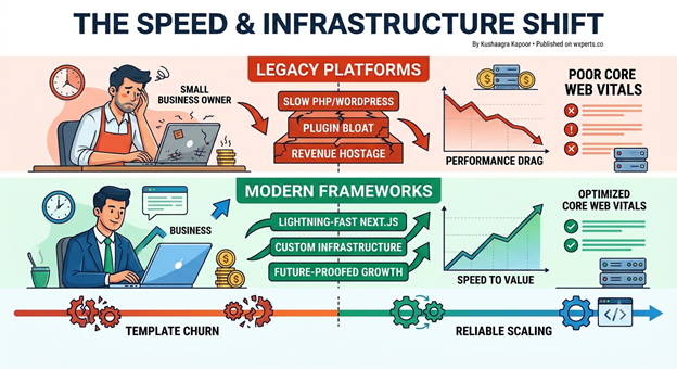 The Speed and Infrastructure Shift: Legacy Platforms vs Modern Frameworks for Business Growth
